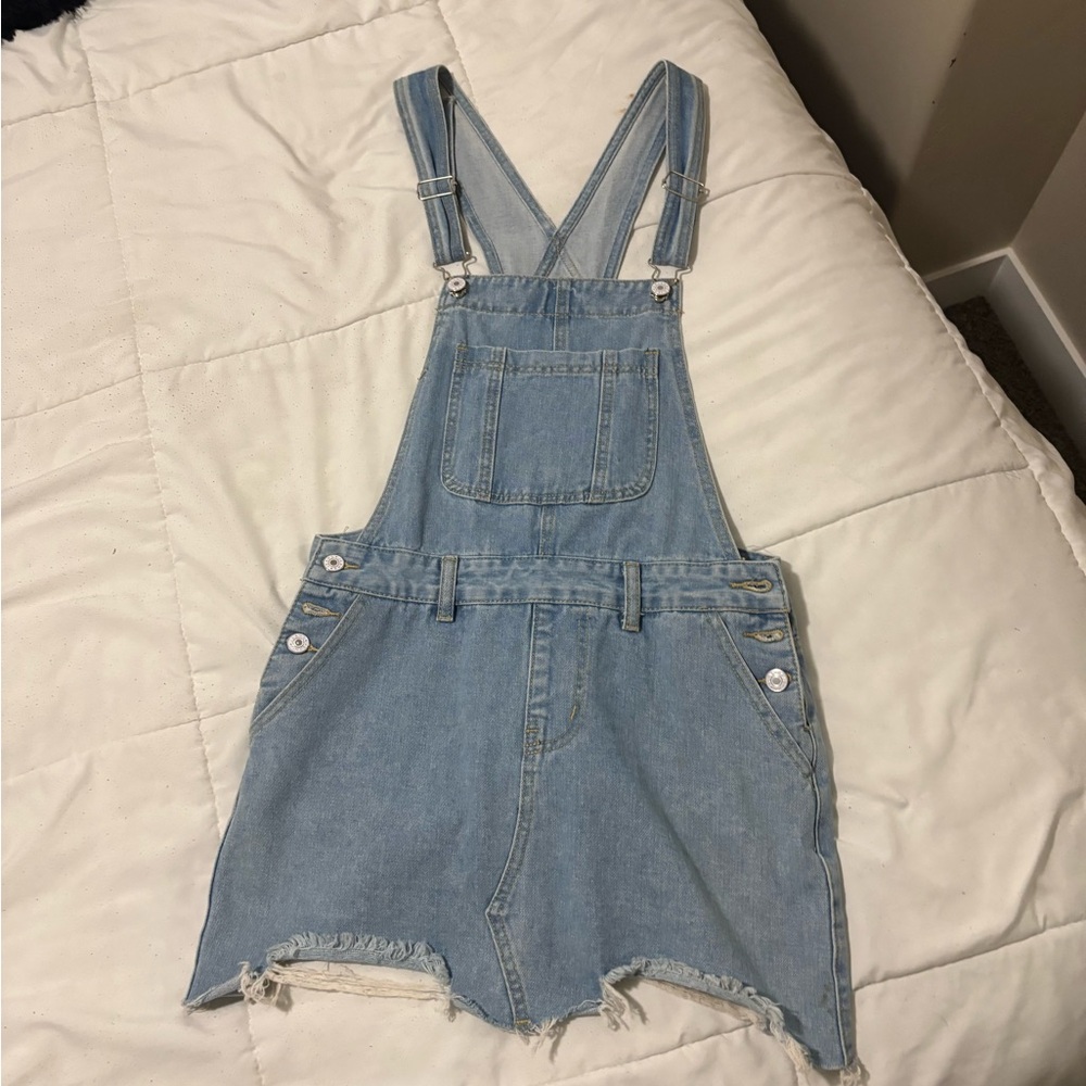 Light Blue Denim Overall Romper